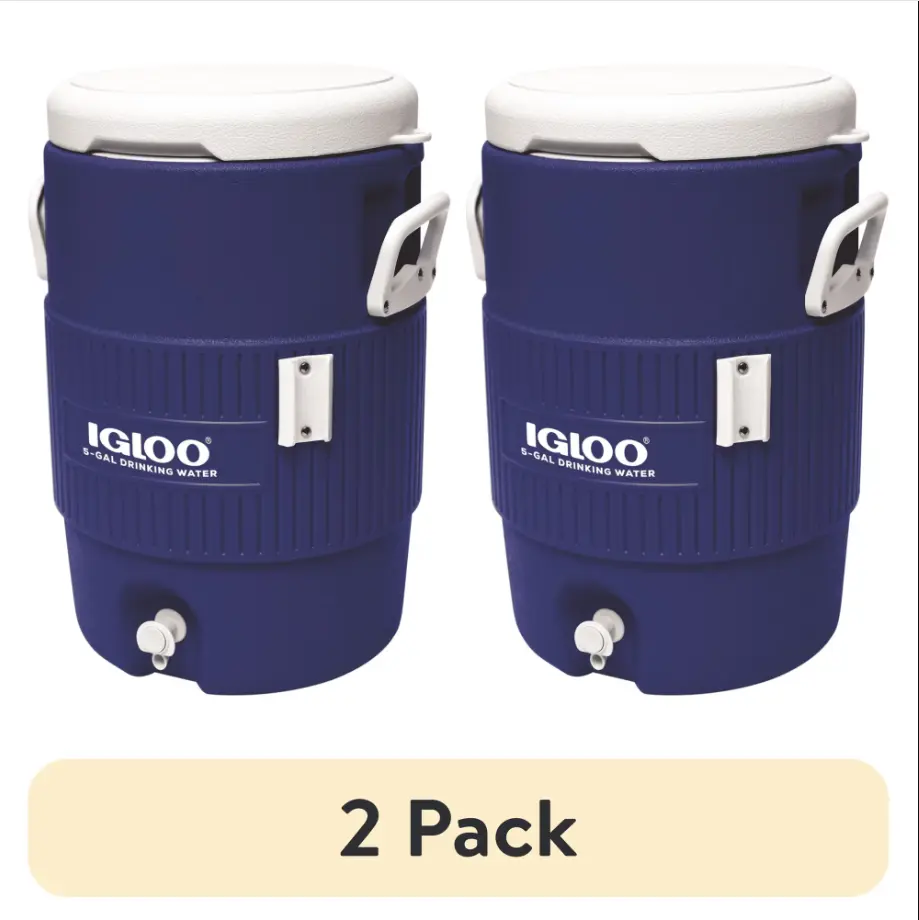 (2 pack) Igloo 5 Gallon Heavy-Duty Beverage Cooler, Blue