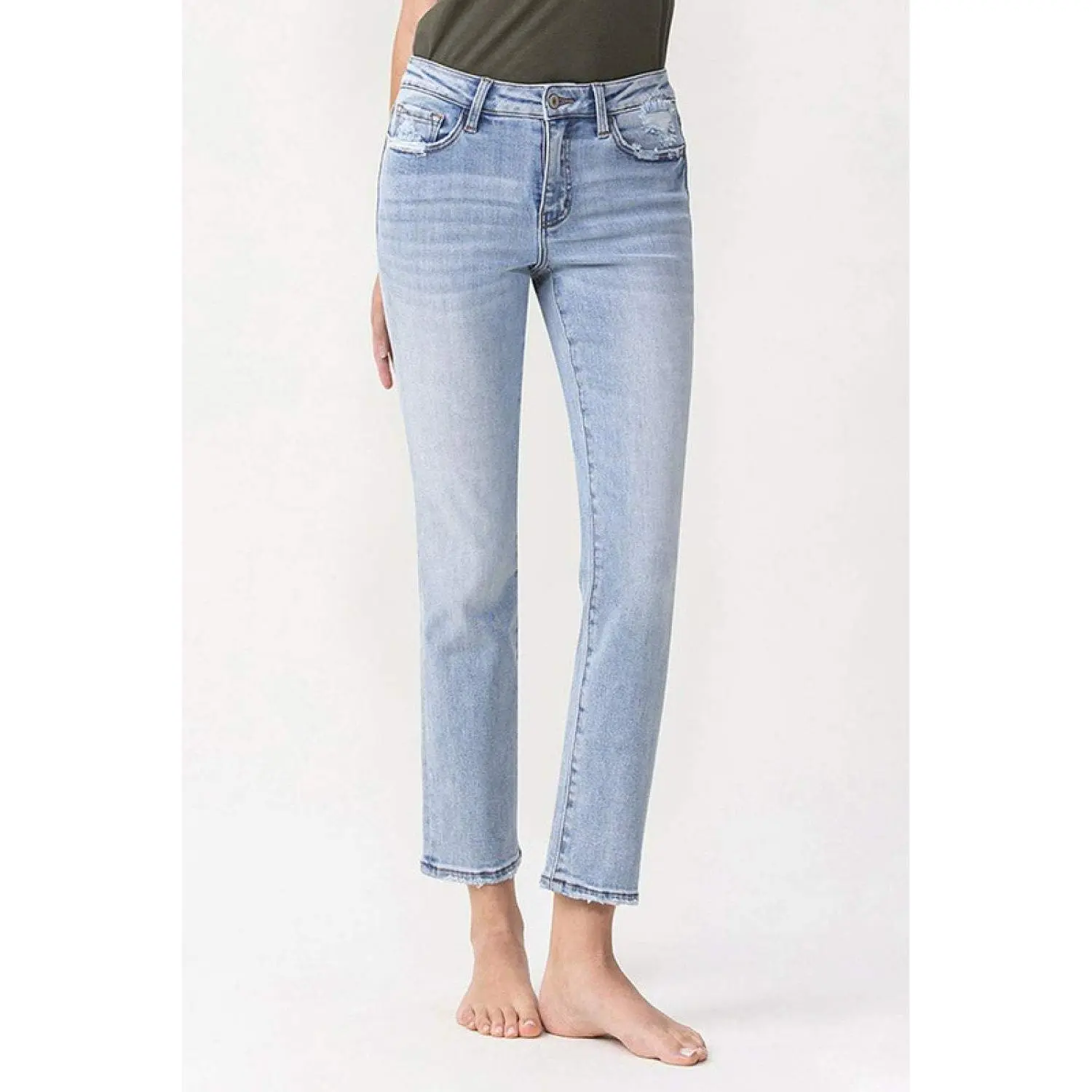 Lovervet Full Size Andrea Midrise Crop Straight Jeans