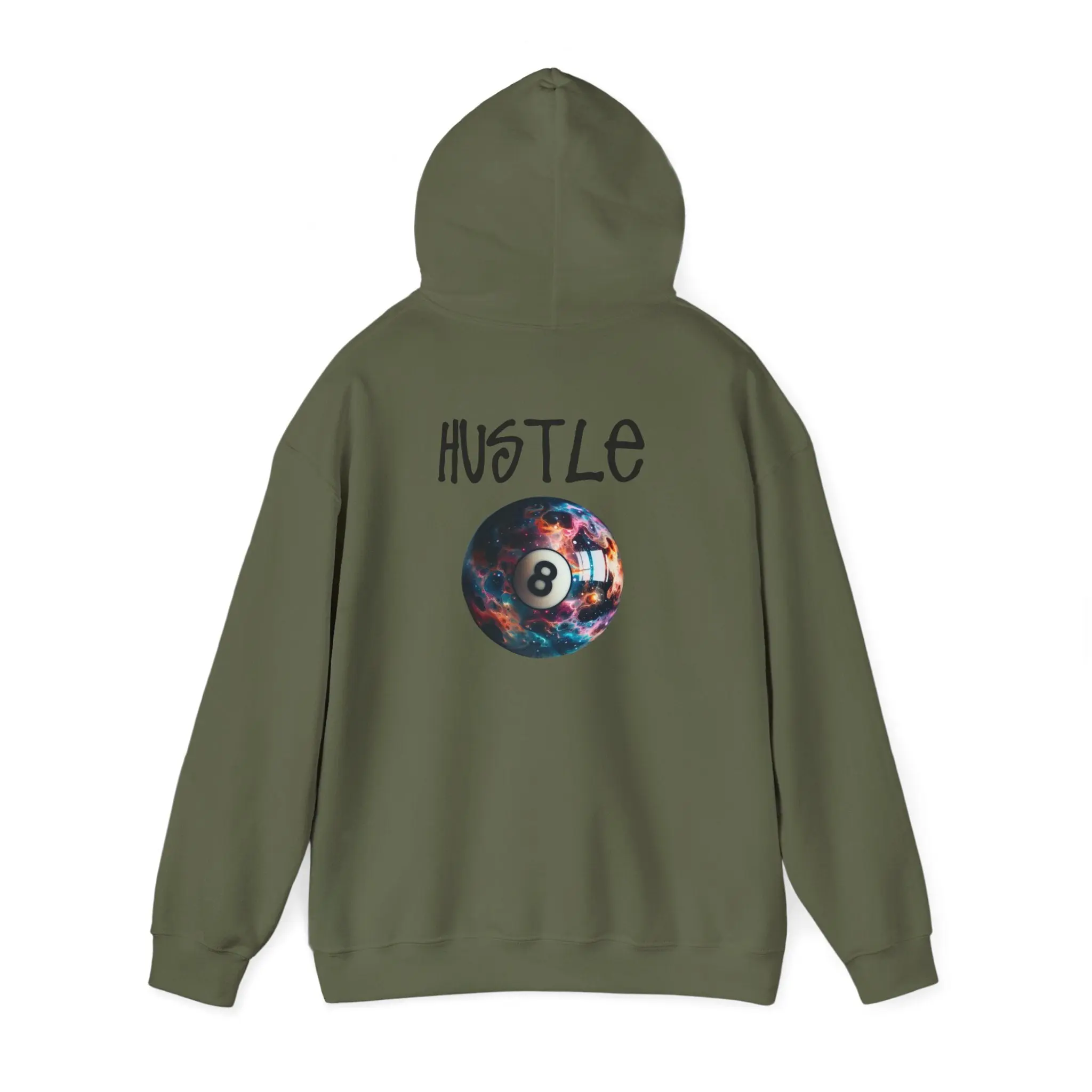 Hustle 8 Ball Y2k Graphic Hoodie Magic 8Ball Long Sleeve Soft Cotton Polyester Sweatshirt with Kangaroo Pocket Drawstring Classic Fit Unisex