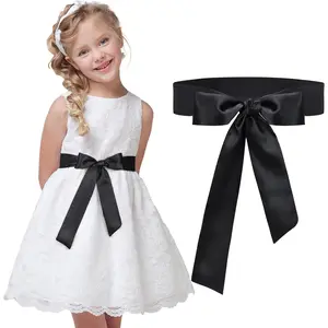 Sash Belt for Girls Dress Kids Long Waist Belts for Wedding Party 2'' Wide