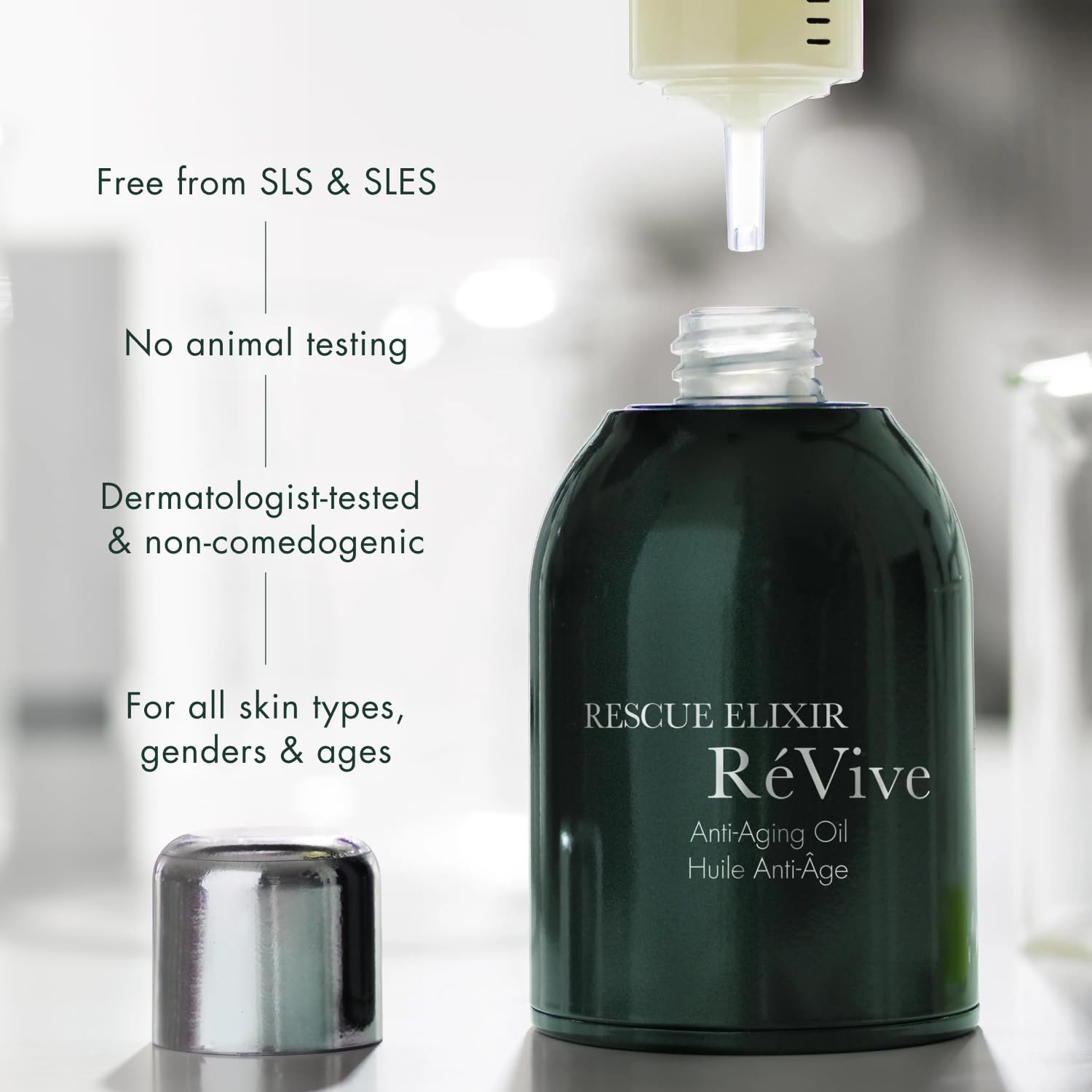 RéVive Rescue Elixir / Anti-Aging Oil- Overnight Face Oil Moisturizer - Helps Improve Skin Barrier & Reduces Fine Lines - Plumps & Smooths Skin with Murumuru Butter & Bio-Renewal Peptides (30 ml/1 oz)