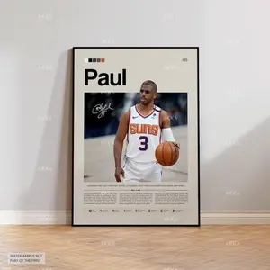 Chris Paul Poster, Phoenix Suns Wall Art, NBA Print Decor, NBA Poster, Basketball Poster, NBA Basketball