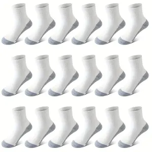 [Kids Athletic Socks] 18 Pairs Kids Athletic Ankle Socks |   Youth Socks Girls & Boys - Low Cut Socks
