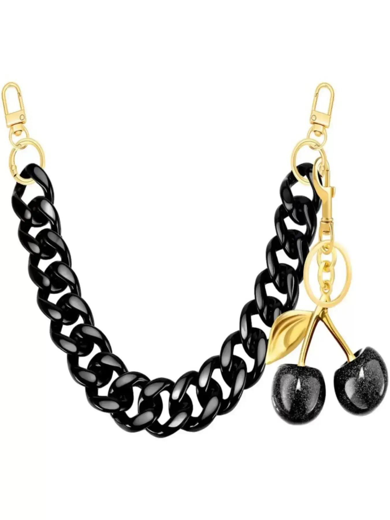 Dmk Elegant Bag Chain and Charm, Classic Cherry Keychain, Extendable Bag Strap, Fashion Bag Accessory, Multi-Functional Chain, Bag Extender Chain, Purse Accessories, Handbag Accessory, Chain For Purse, Bag Chains For Handbags