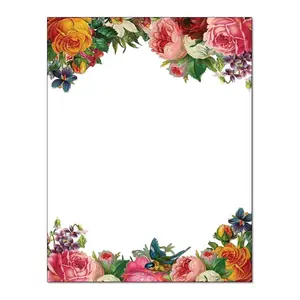 Victorian Garden Letterhead Sheets - 8.5" x 11" - 25 Sheets (olh155) - Floral Stationery
