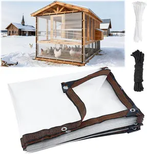 10×13 ft Clear Heavy-Duty Waterproof Tarp with Reinforced Grommets – Transparent Outdoor Cover, Rain & Snow Protection for Patio, Garden, Greenhouse, Chicken Coop, Camping & Temporary Shelter