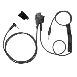 Push-to-Talk Cable with 3.5mm Audio Adapter - PTT Button for Kenwood K1 and Baofeng Waterproof Radios - Compatible with 3.5mm Electronic Earmuffs (Clip With Velcro, Yaesu Single Pin for FT60 w/Velcro)