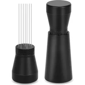 Coffee Stirrer Tool, Coffee Stirring Tamper WDT Distribution Tool, Needle Distribution Tool Espresso, WDT Tool Espresso with Stand Black, WDT Tool Espresso Needle
