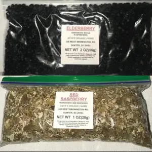 Organic Red Raspberry Leaf and Dried Elderberries Set Tea