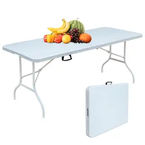 4-8FT Folding Table Camping Table Multi-Purpose Picnic Table Outdoor Indoor Casual Party Table
