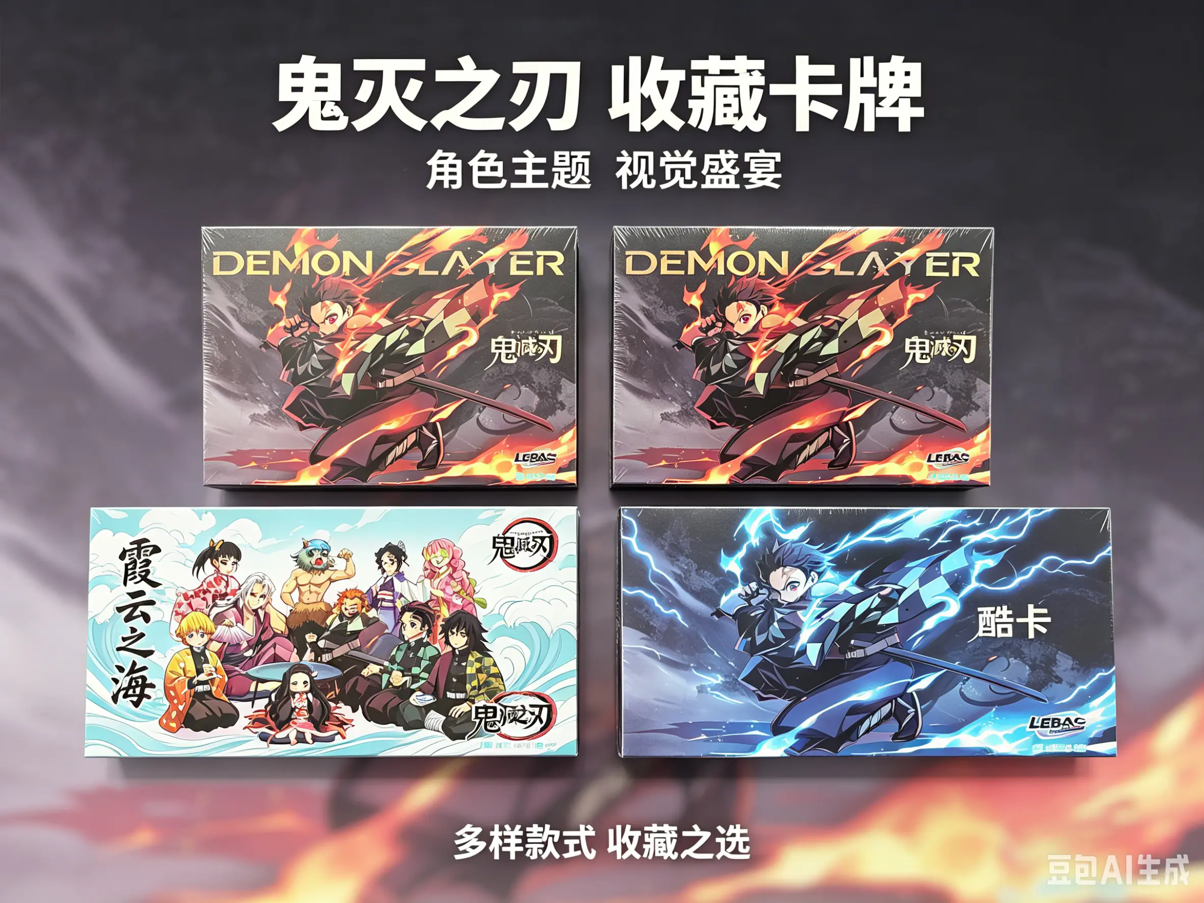 Demon Slayer Non-Sports Trading Cards Gift Box - Multi-Art-Style Card Set, Ideal for Students, Birthday Collectible Gift