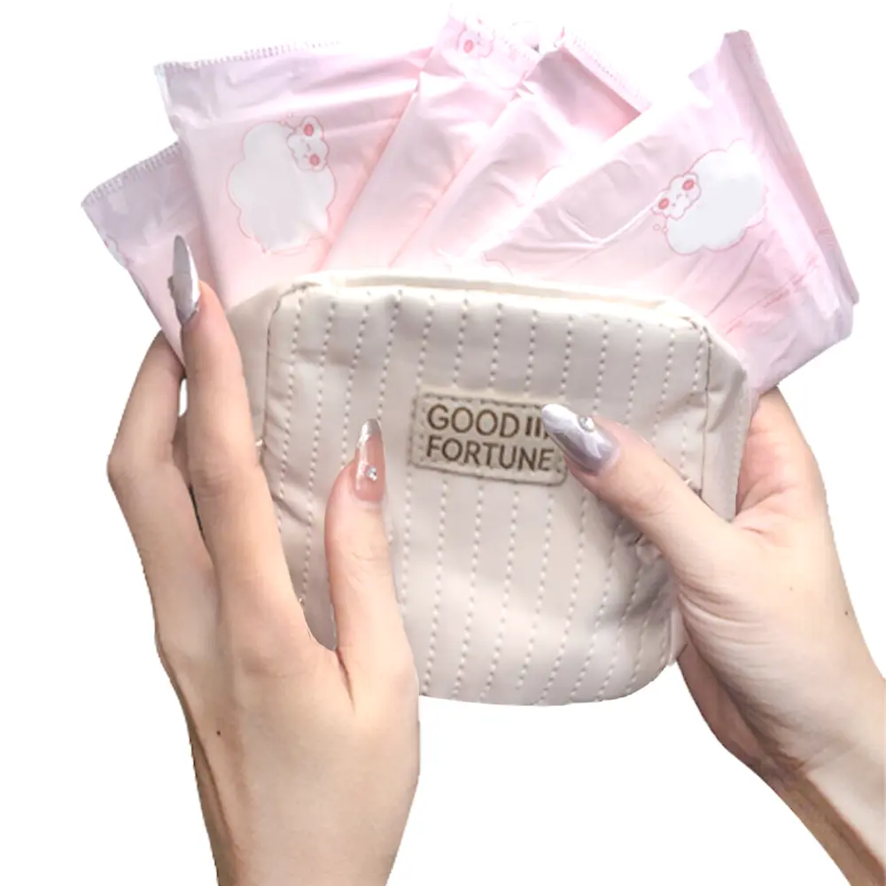 Tihiraanthony Women Period Bag |Sanitary Feminine Products Travel Pouch | Sanitary Napkin Storage Bag for Period | PU Leather Waterproof Storage Bag | Tampon Storage Bag