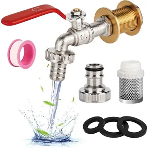 Universal Freeze-Resistant Garden Faucet Adapter, Soft Tube Thread Connection, Filter & Gasket Included, Rainwater Ibc Tank Accessories