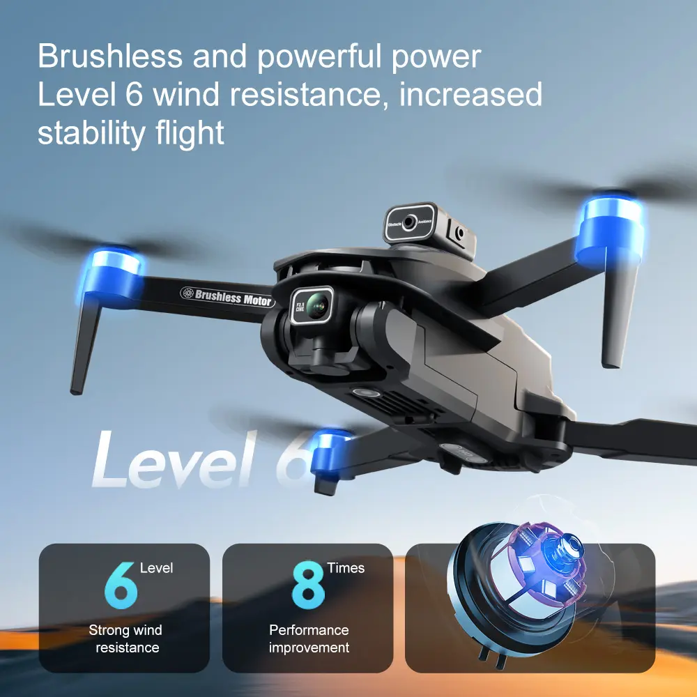 2026-New V168 MAX Drone, 4.5-inch Screen Ledrc Remote Control Quadcopter, GPS, 1080P Dual Lens Camera, Brushless Motors, Gesture Control, Foldable Design, GPS Return, High-Definition Footage