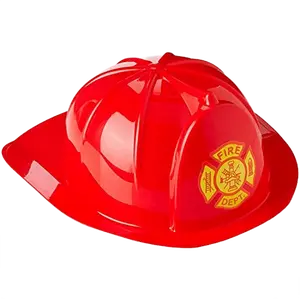 Red Firefighter Costume Helmet For Adults - Red Fireman Cosplay Hat with Emblem - Durable Plastic Dress-Up Hat for Halloween, Role Play & Theme Party