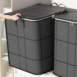 Foldable Closet Storage Bag, Large Capacity Organizer Box, Space Saving Organizer, Dual Zipper Pouch with Handle, Ideal for Clothing and Quilts, Moving, Travel, Versatile Storage Bag, Multifunctional Storage Bag, Portable Storage Bag, Space Saver Bags