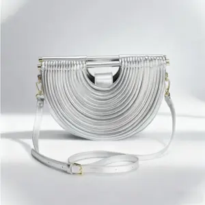 A23 Ladies' handbag beach bag  semi-circular bamboo weaving bag