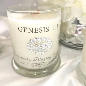 Frankincense, Myrrh and Tonka Oud  100% Coco Apricot Creme Wax,  Woody, Bible Scriptures Gorgeously Blazing Candles, Scented, Decor