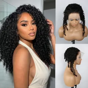 VIPbeauty 13x4 Burmes Curly Lace Closure Wig Cap, Natural Color Transparent Lace, All-in-One Breathable Adjustable Cap for DIY Human Hair Wigs