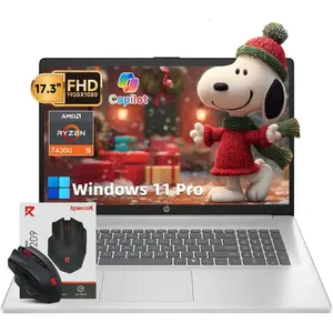 HP 17 inch laptops, AMD Ryzen 5 7430U(Beats i7-1165G7), 16GB RAM 512GB NVMe SSD Windows 11 Pro, 17.3" FHD IPS, Copilot AI, Numeric Keyboard, Type-c, Free Mouse