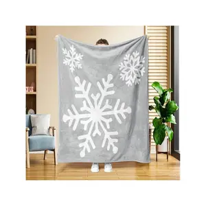 1pc Snowflake Patterned Flannel Blanket, Nap Cover Blanket, Sofa Bedding