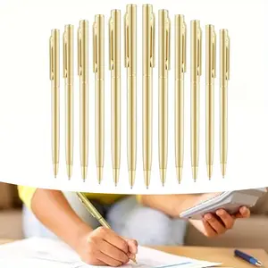 6/12 Pieces Guest Book Pen Gold Slim Ballpoint Pens Gold Pen Set Gold Fine Point Pen Gold Pens for Wedding Guest Book Gold Metallic Slim Ballpoint Pens or Wedding Business Office Students Teachers