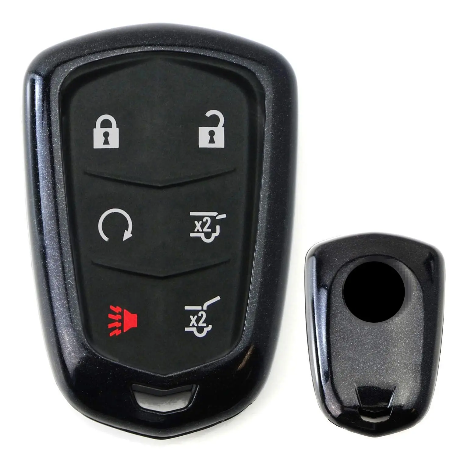 iJDMTOY Exact Fit Glossy Black Smart Key Fob Shell Cover For 2015-up Cadillac ATS CTS CT6 ELR XTS XT5 SRX Escalade (Please Verify Your Actual Key Before Buying)