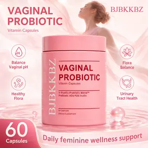 BJBKKBZ Edible Vaginal Probiotic Vitamin Capsules - V-Positiv Blend with Prebiotic XOS, FOS, Inulin - 60-Count Dietary Supplement for Vaginal pH & Yeast Balance Healthcare