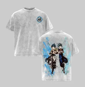 Vegito Blue | DBZ Inspired Washed Tee Hoodie Sweater Double Printed “Fusion of Gods” — For Shonen Fans, For Gift Drops That Burn With Power