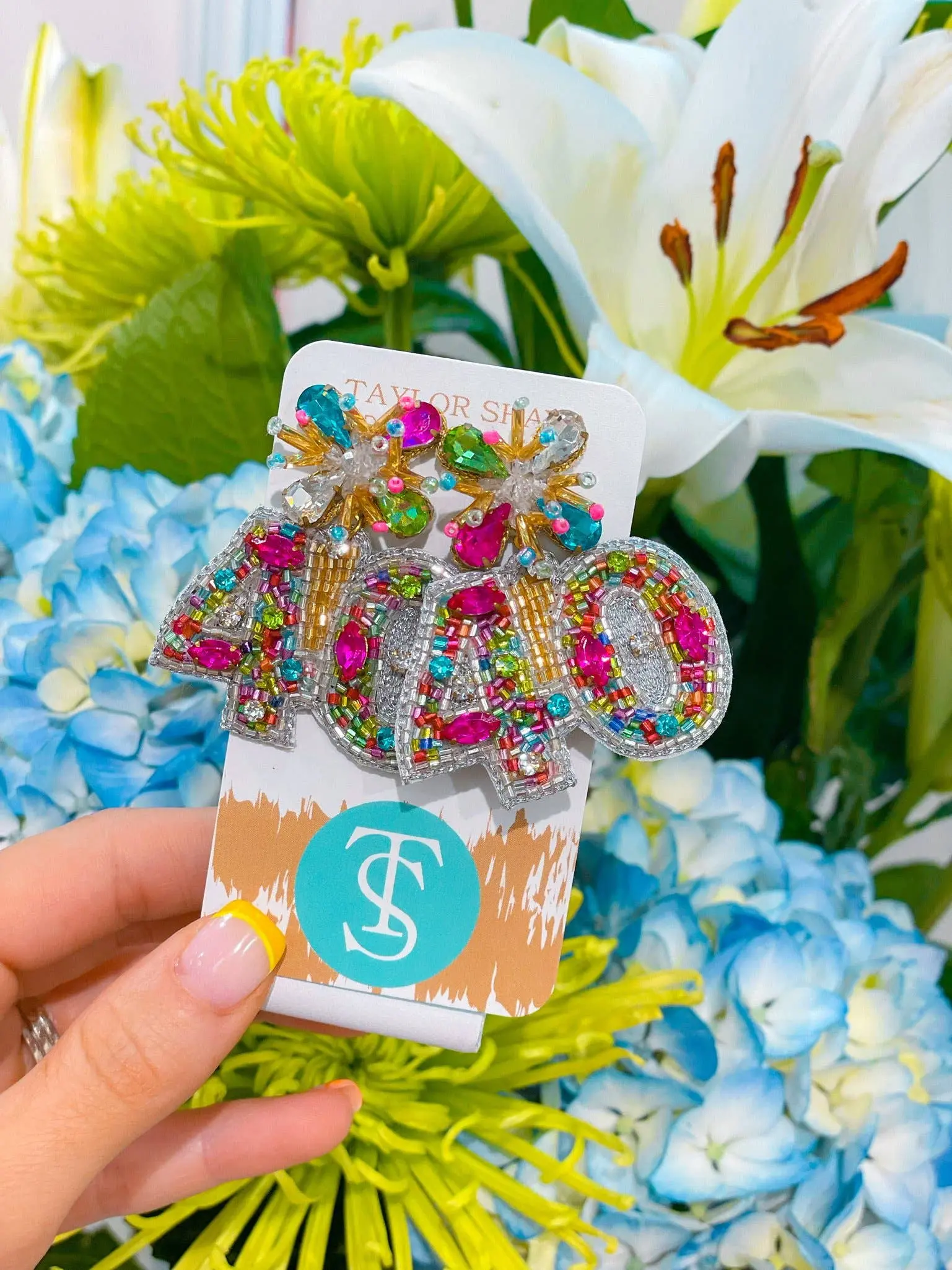 Beaded Birthday Number Earrings: 40th Birthday