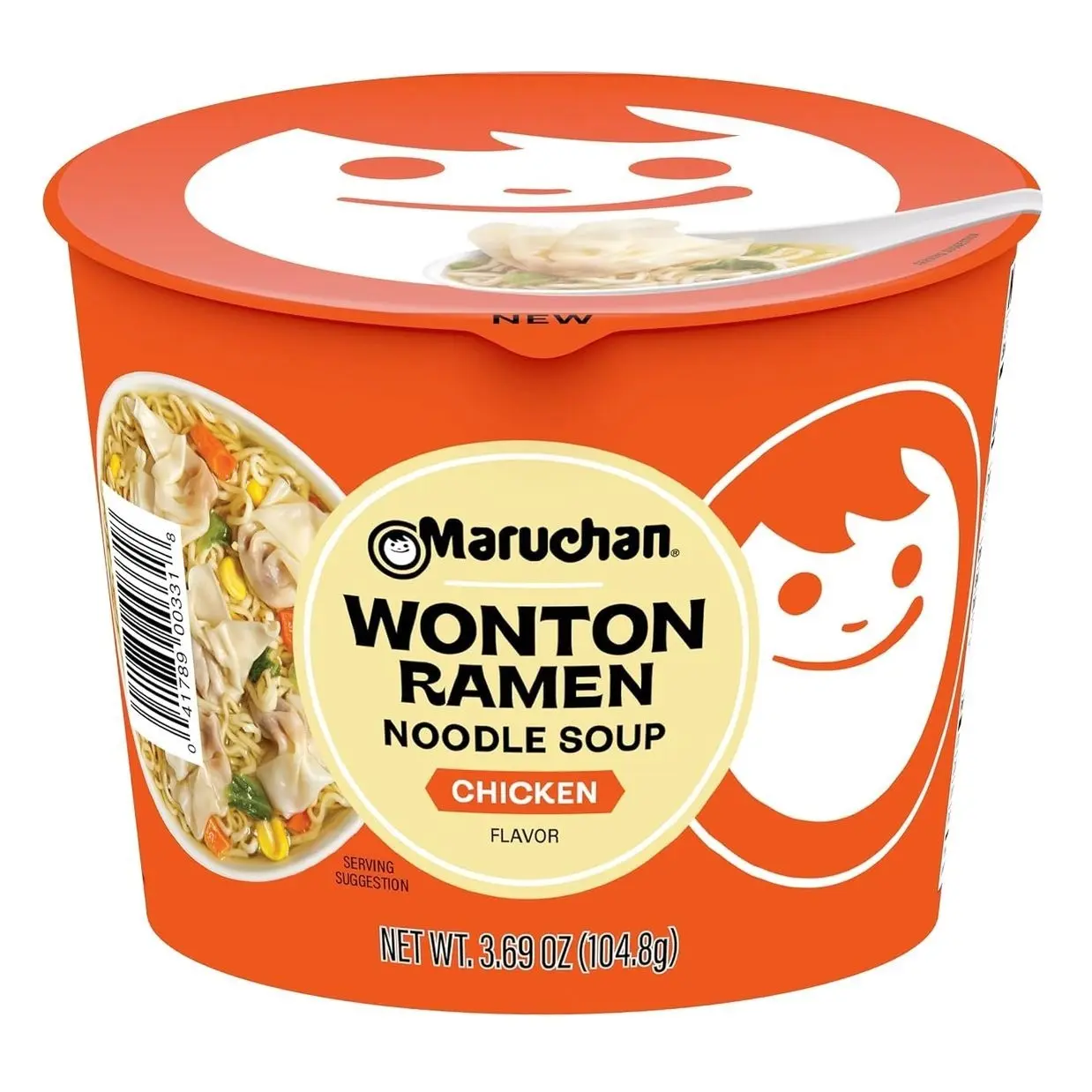 Maruchan Microwavable Wonton Bowl, Chicken Flavor, 3.69 Oz, 6 Count
