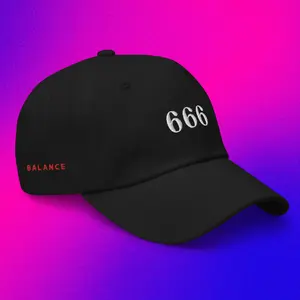 666 dad hat (white thread)
