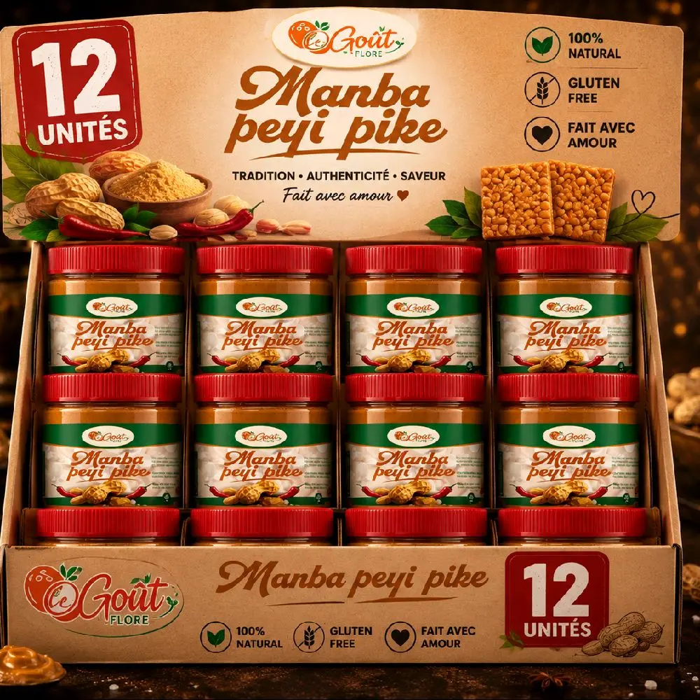 Manba Peyi Pike Spicy Peanut Butter Spread for Bread, Crackers & Cooking, Peanut Spread, 100% Natural, No Preservatives