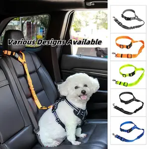 2 Packs Pet Dog Cat SeatBelts, Car Headrest Restraint Adjustable SafetyLeads Vehicle Seatbelt Harness.