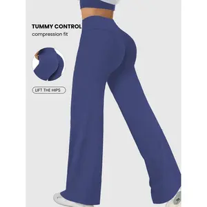 Women's High Waisted Straight Leg Pants, Sports Bottoms, Shaping Hip Lifting Sports Fitness Gym Wear, Casual Loose Fit Running Workout Clothes