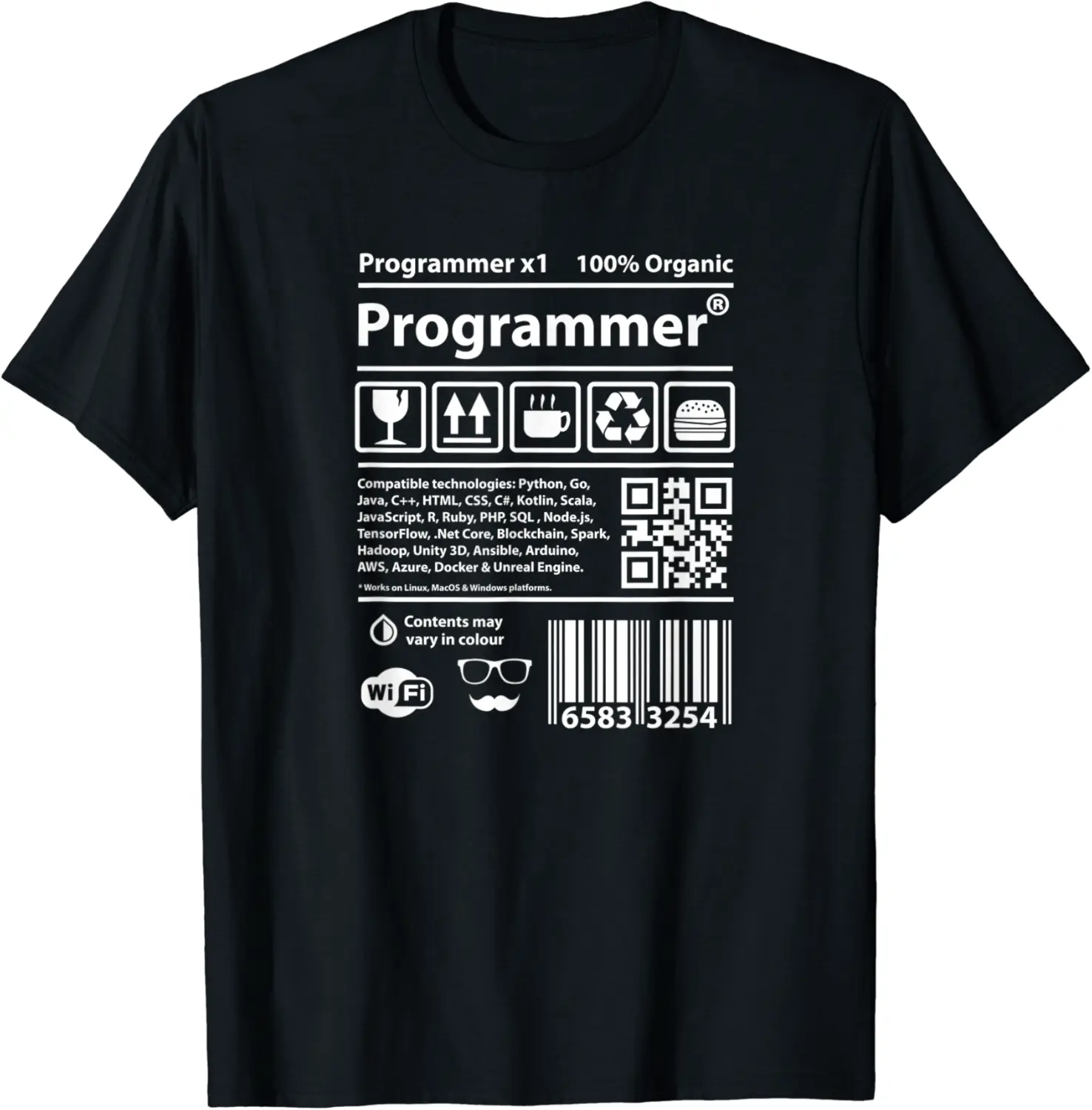 Programmer barcode devops developer scrum coding java python T-Shirt - Keylamartine Shop 67B07VDGMNTW