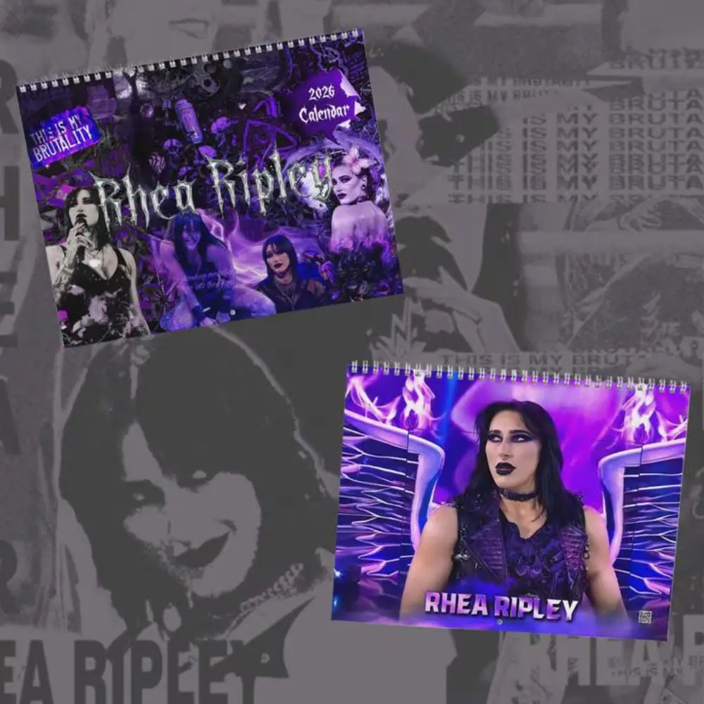 Rhea Ripley 2026 Calendar, Superstar Wall Calendar with Dark Purple Aesthetic Photos, Unisex Fan Gift, Wrestling Decor for Home Office, Pop Culture Monthly Planner