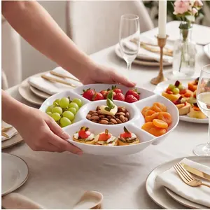 Food Grade Melamine Divided Tray, Durable Thick Fruit Bowl, Restaurant & Home Use, Shatter-Resistant Serving Dish, High-Quality Mealware