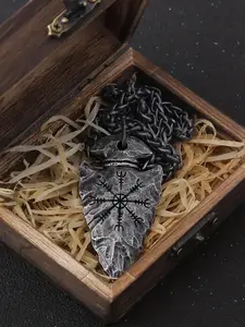 Unisex Vintage Geometric Design Pendant Necklace, Punk Style Spear Shaped Pendant Necklace, Fashionable Jewelry For Men And Women For Daily & Party Decoration, Charm Necklace, Gothic Witch Jewelry