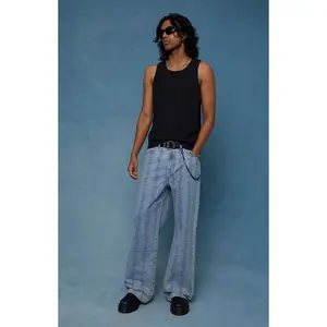 Pacsun Men's Blake Extreme Baggy Jeans Graphic Light Blue