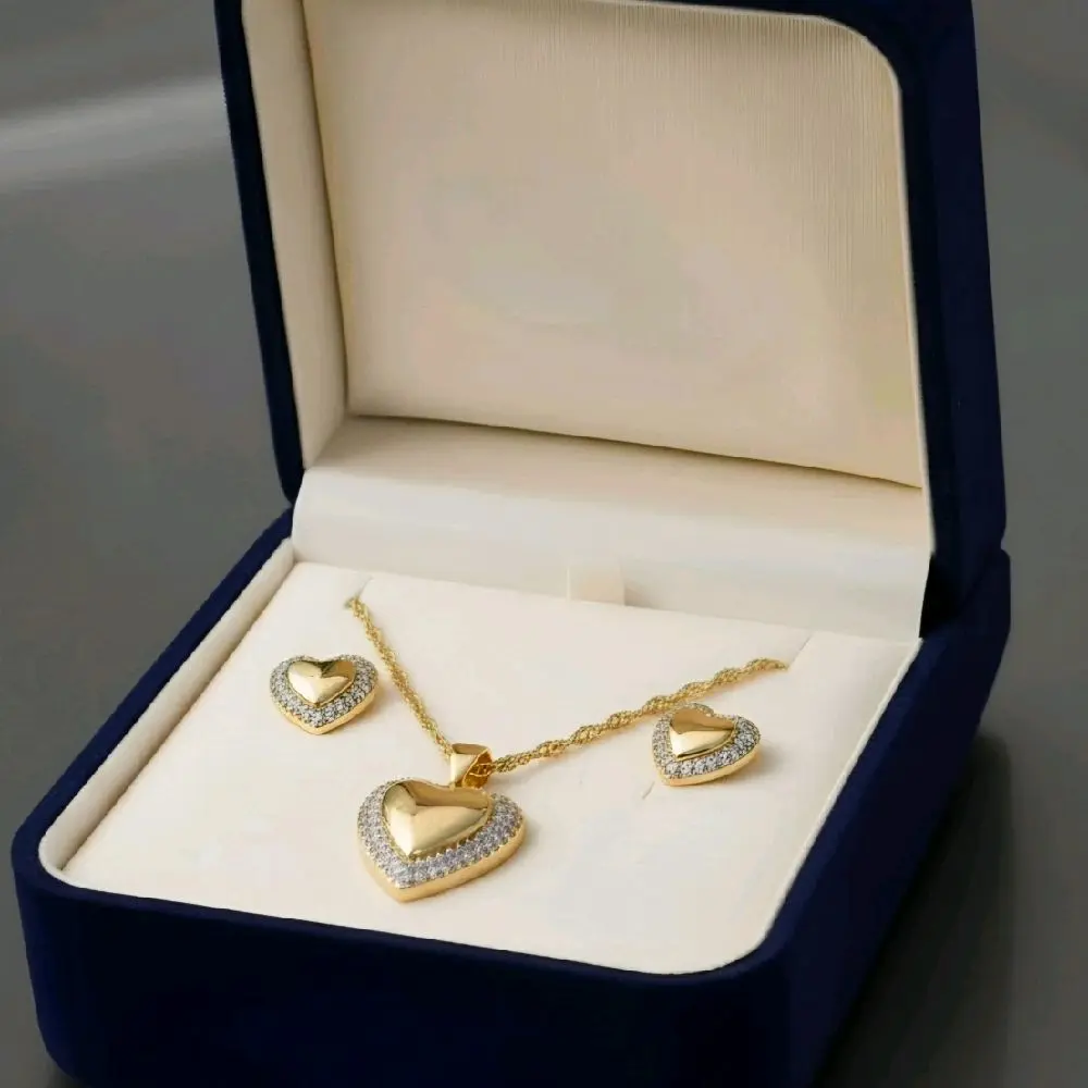 14k Gold-Plated Necklace and Earrings Set, Durable for Daily Wear with Water, Chlorine and Sweat Resistance