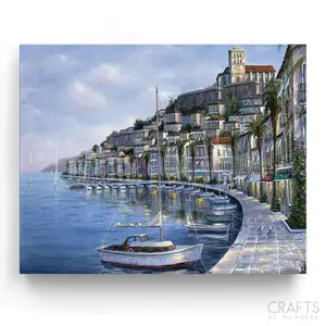 Coastal City Paint by Numbers Kit for DIY Painting Supplies
