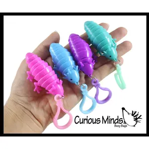 NEW - Tiny Axolotl Fidget -Small on Clip Wiggle Articulated Jointed Moving Axolotyl Toy - Unique Keychain