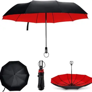 Outer Colorful Inner Reinforced Automatic Rain Umbrella, UV Protection, Foldable, Portable, Dual Use for Sunny and Rainy Days