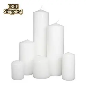 White Pillar Candle Assortment - 2x3, 2x4.5, 3x4, 3x6, 3x9, 3x11 - Set of 216