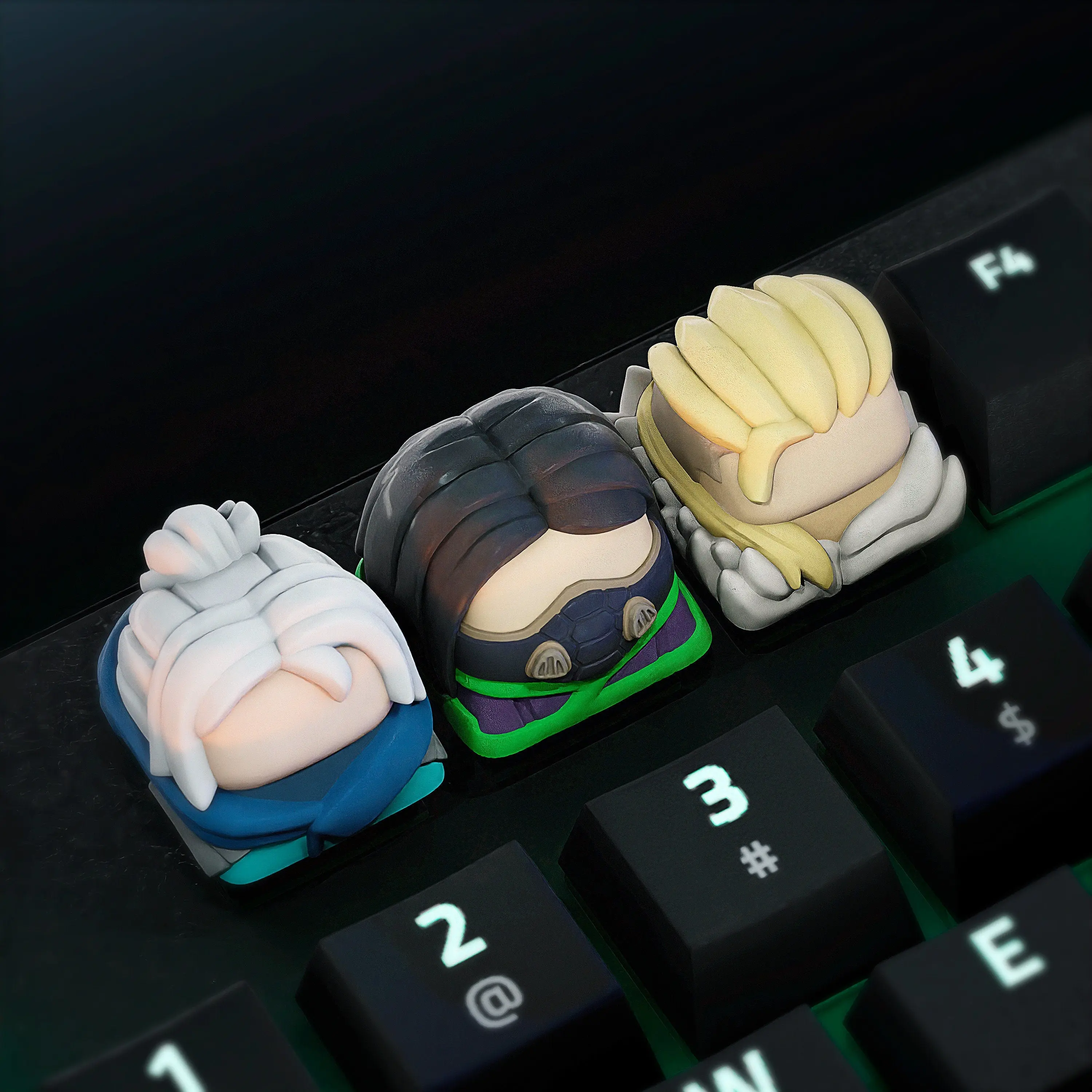 Hand-Painted Valorant Jett, Viper and Sova Artisan Keycaps
