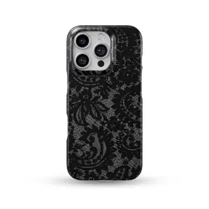 Black Vintage Lace Protective case, fun design, compatible with iPhone 17 Pro Max, 17Air, 16 Pro, 15 Plus, 14, 13, 12 and 11, TPU full screen, shockproof, stylish, scratch-resistant, soft silicone material, drop-proof gift for her