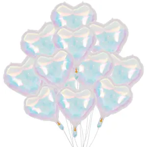 Heart Foil Balloons  12pcs 18 Inch Shaped Balloon For Wedding Birthday Bachelorette Shower Party Decorations Iridescent