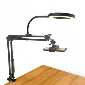 Live Streaming Ring Light for Perfect Makeup, Adjustable Beauty Desk Light for Indoor Photography, Ideal for Tiktok & Mobile Shooting, Led Posing Light