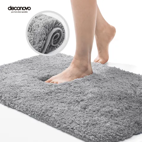 Deconovo Modern Synthetic Fiber Luxury Bath Mat - 1.6" Thick, 36x24 inch, Soft Water-Absorbent, Non-Slip, Fiber-Locking Loft Retention, Machine Washable Bath Rugs for Tub, Anti-Slip Quick-Drying Home Supply, Bath Mats For Tub